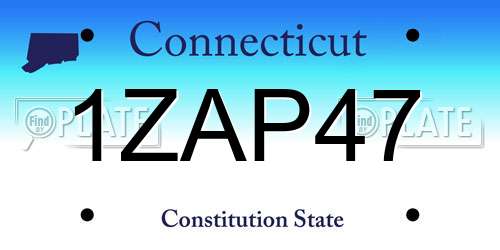 1ZAP47 Connecticut License Plate