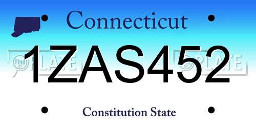 1ZAS452 Connecticut License Plate