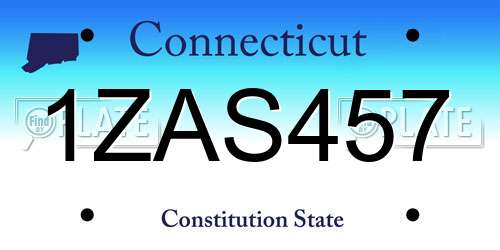 1ZAS457 Connecticut License Plate