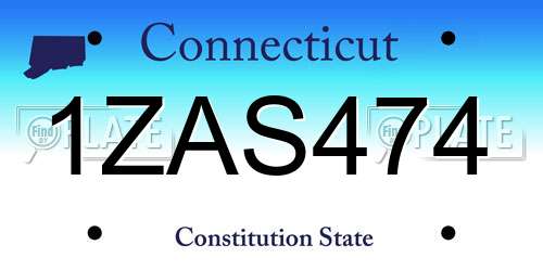 1ZAS474 Connecticut License Plate
