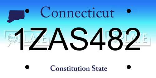 1ZAS482 Connecticut License Plate