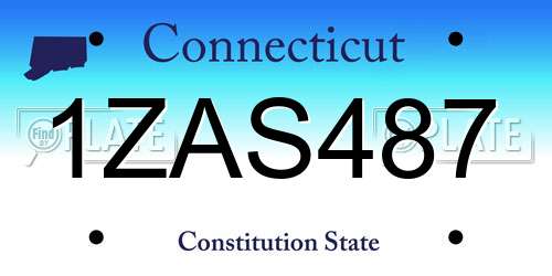 1ZAS487 Connecticut License Plate