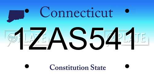 1ZAS541 Connecticut License Plate