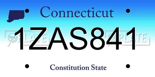 1ZAS841 Connecticut License Plate