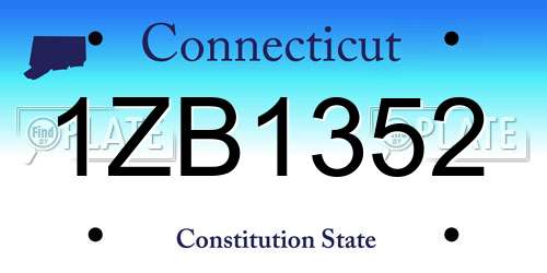1ZB1352 Connecticut License Plate