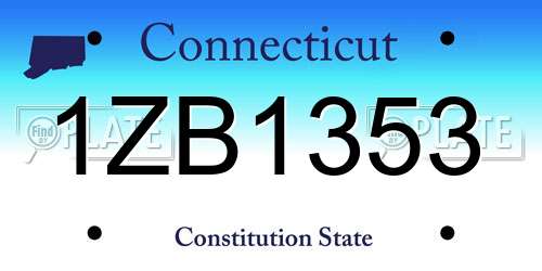 1ZB1353 Connecticut License Plate