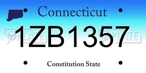 1ZB1357 Connecticut License Plate