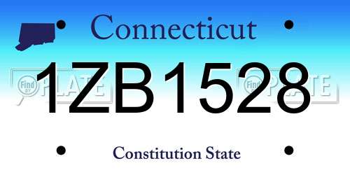 1ZB1528 Connecticut License Plate