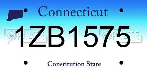 1ZB1575 Connecticut License Plate