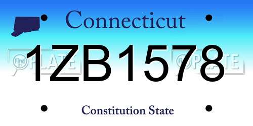 1ZB1578 Connecticut License Plate