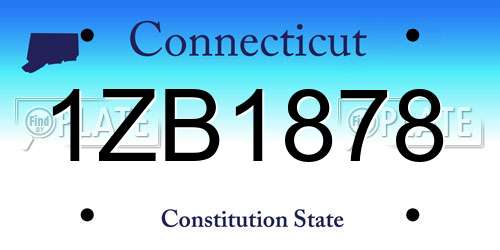 1ZB1878 Connecticut License Plate