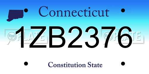 1ZB2376 Connecticut License Plate