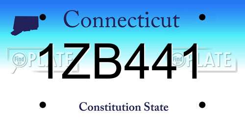 1ZB441 Connecticut License Plate