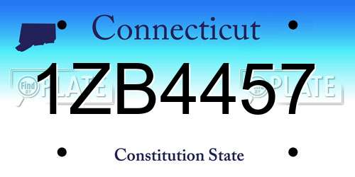 1ZB4457 Connecticut License Plate