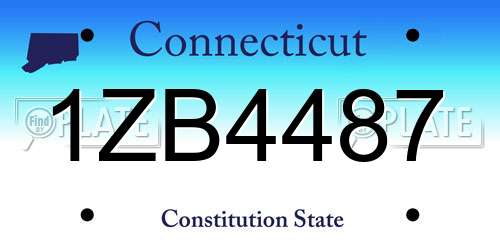 1ZB4487 Connecticut License Plate