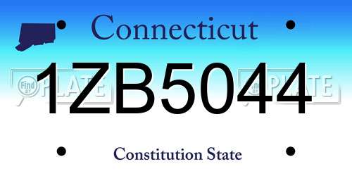 1ZB5044 Connecticut License Plate