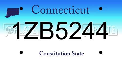 1ZB5244 Connecticut License Plate