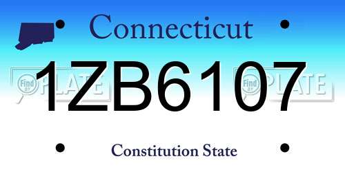 1ZB6107 Connecticut License Plate