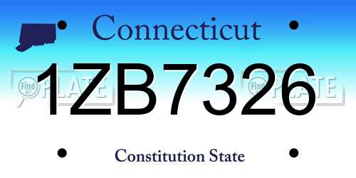 1ZB7326 Connecticut License Plate