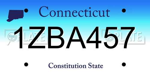 1ZBA457 Connecticut License Plate