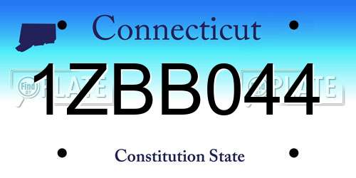 1ZBB044 Connecticut License Plate