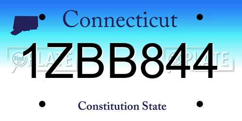 1ZBB844 Connecticut License Plate