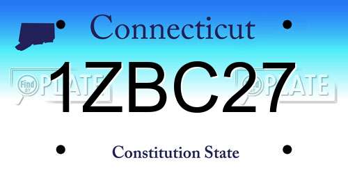 1ZBC27 Connecticut License Plate