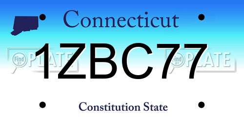 1ZBC77 Connecticut License Plate