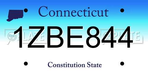 1ZBE844 Connecticut License Plate
