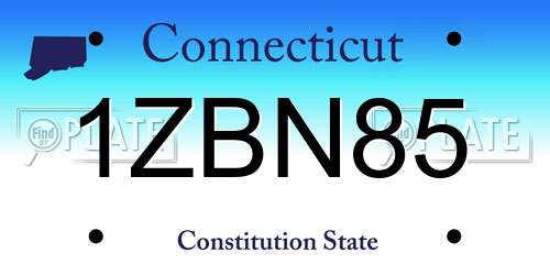 1ZBN85 Connecticut License Plate