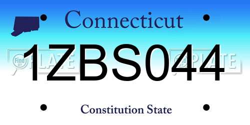 1ZBS044 Connecticut License Plate