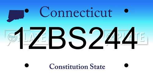 1ZBS244 Connecticut License Plate