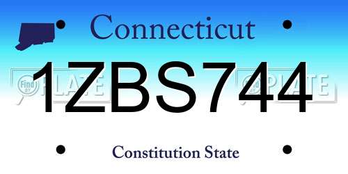 1ZBS744 Connecticut License Plate