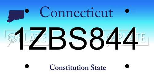 1ZBS844 Connecticut License Plate