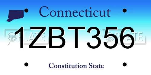 1ZBT356 Connecticut License Plate