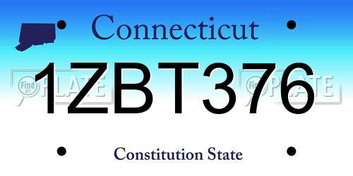1ZBT376 Connecticut License Plate