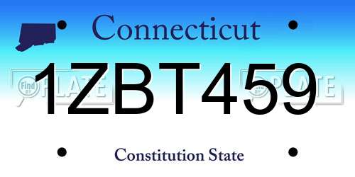 1ZBT459 Connecticut License Plate