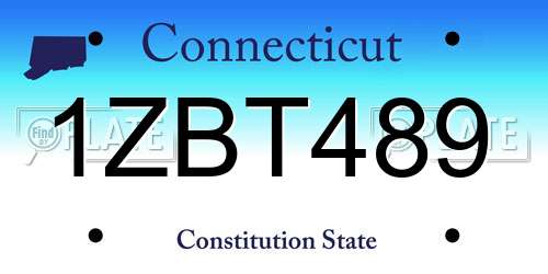 1ZBT489 Connecticut License Plate