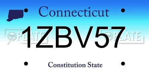 1ZBV57 Connecticut License Plate