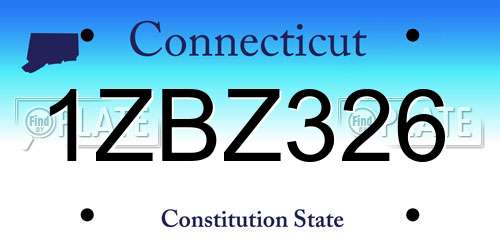 1ZBZ326 Connecticut License Plate