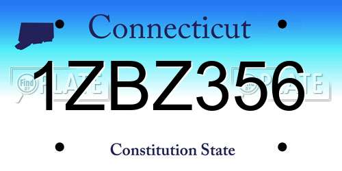 1ZBZ356 Connecticut License Plate