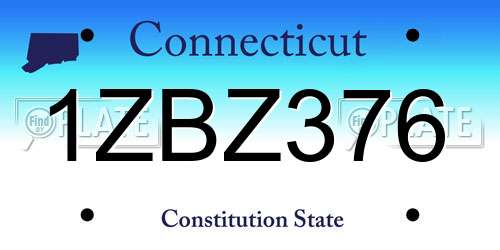 1ZBZ376 Connecticut License Plate