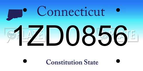 1ZD0856 Connecticut License Plate