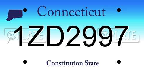 1ZD2997 Connecticut License Plate