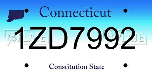 1ZD7992 Connecticut License Plate