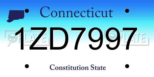 1ZD7997 Connecticut License Plate