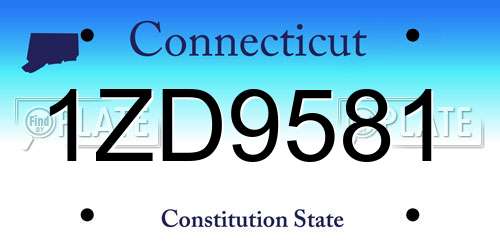1ZD9581 Connecticut License Plate