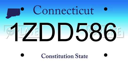 1ZDD586 Connecticut License Plate