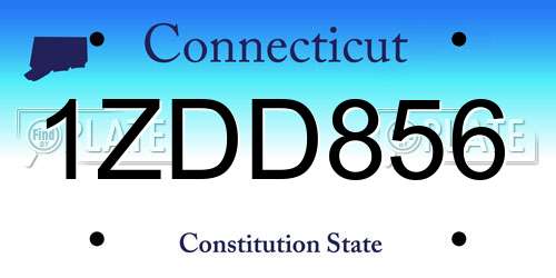 1ZDD856 Connecticut License Plate
