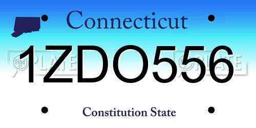 1ZDO556 Connecticut License Plate